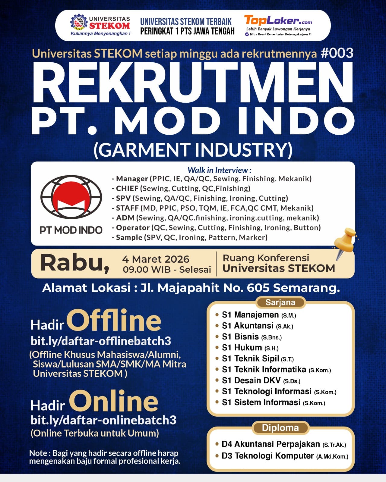 PELUANG KERJA EKSKLUSIF UNIVSTEKOM, UPGRADE KARIERMU, BUDAYAKAN MALU JADI PENGANGGURAN, BANGGA KALAU BERPENGHASILAN, foto 1