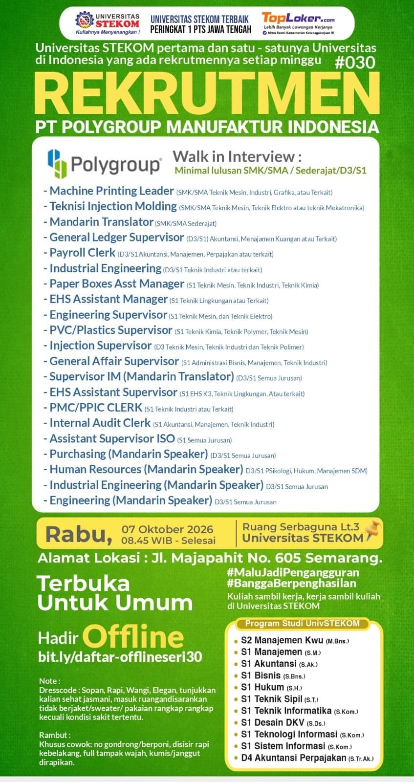 REkrutmen PT POLYGROUP MANUFAKTUR INDONESIA, foto 1