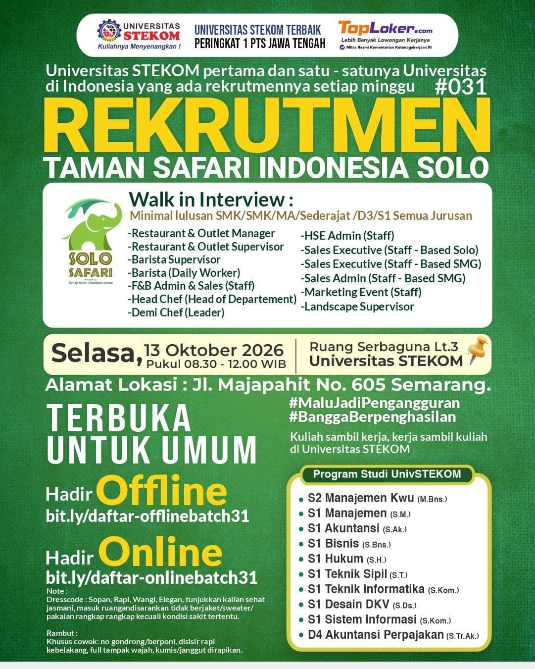 Rekrutmen TAMAN SAFARI INDONESIA SOLO, foto 1