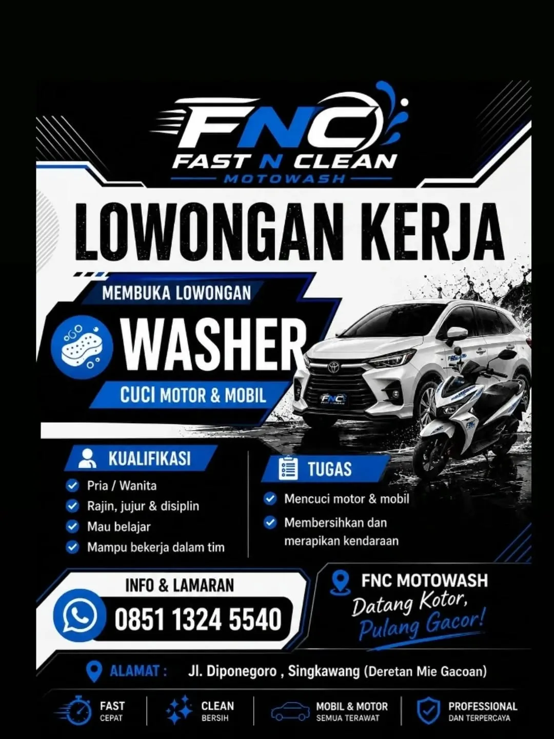 Logo FNC Fast N Clean Motowash