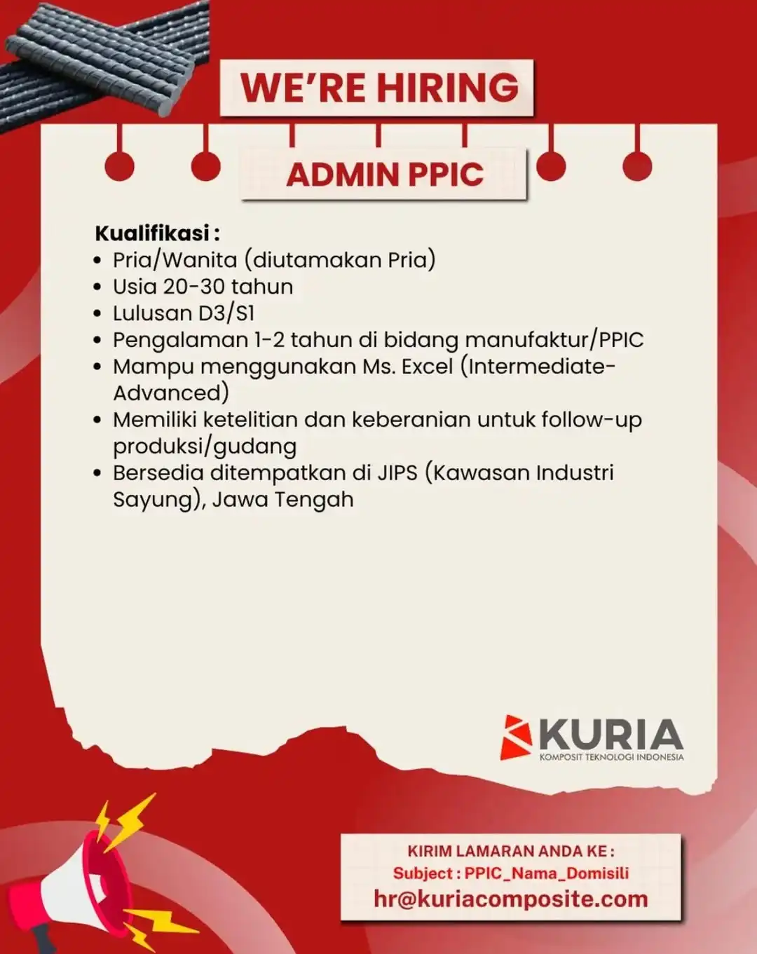 Logo Kuria Komposit Teknologi Indonesia (KURIA).