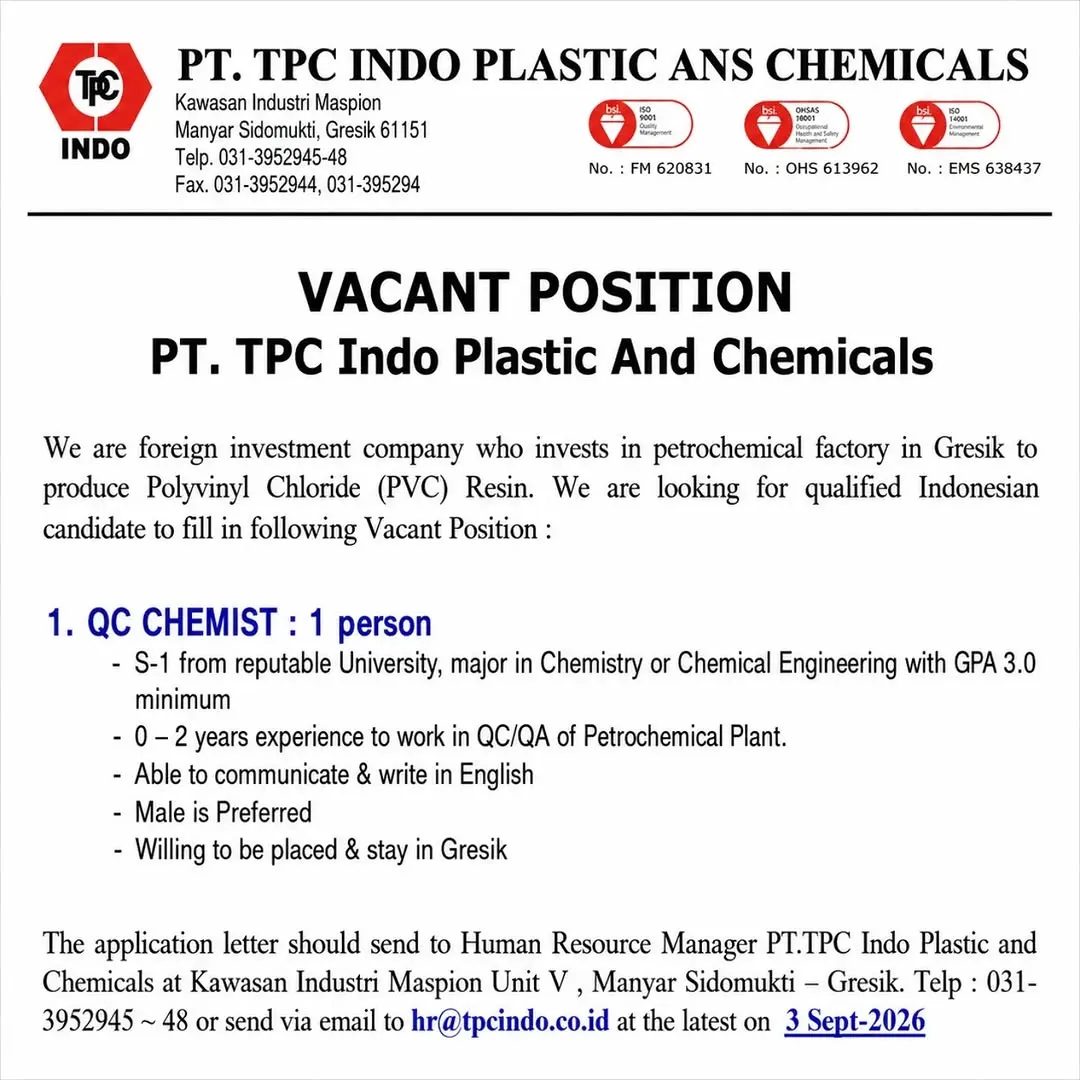 Logo PT. TPC Indo Plastic And Chemicals