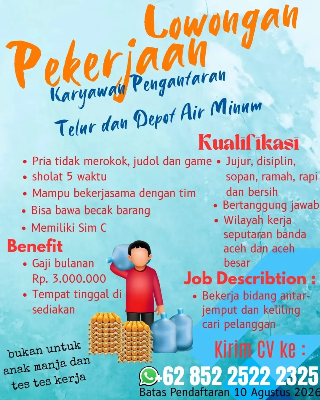 Logo Karyawan Pengantaran Telur dan Depot Air Minum