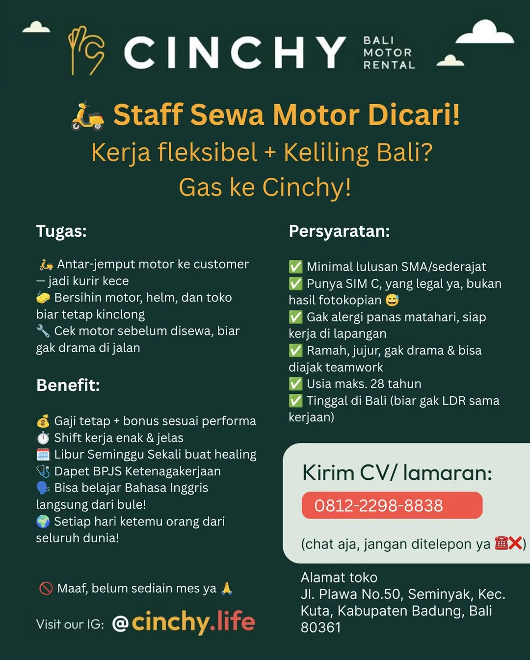 Logo CINCHY Bali Motor Rental