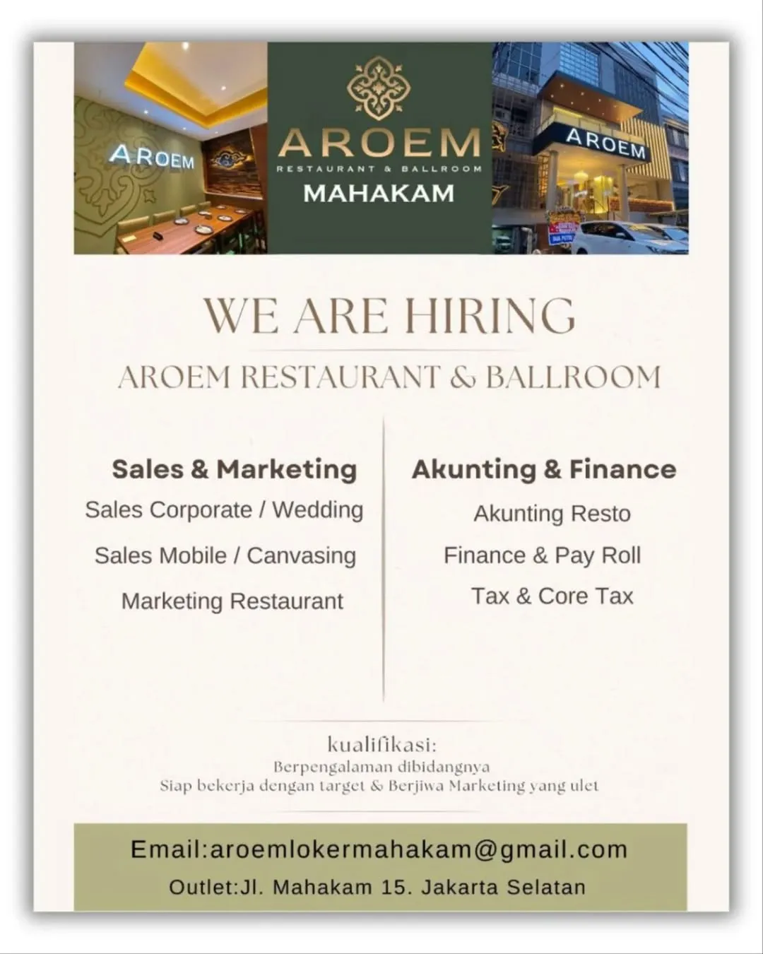 Logo AROEM RESTAURANT & BALLROOM