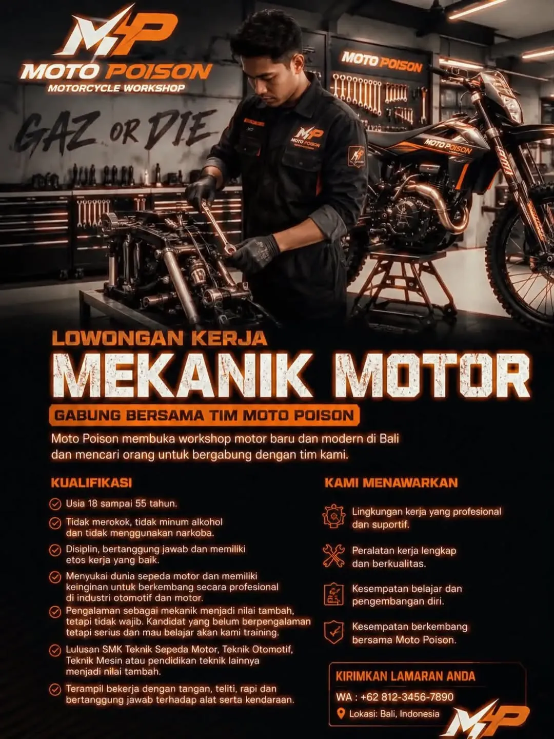 Logo Moto Poison Motorcycle Workshop