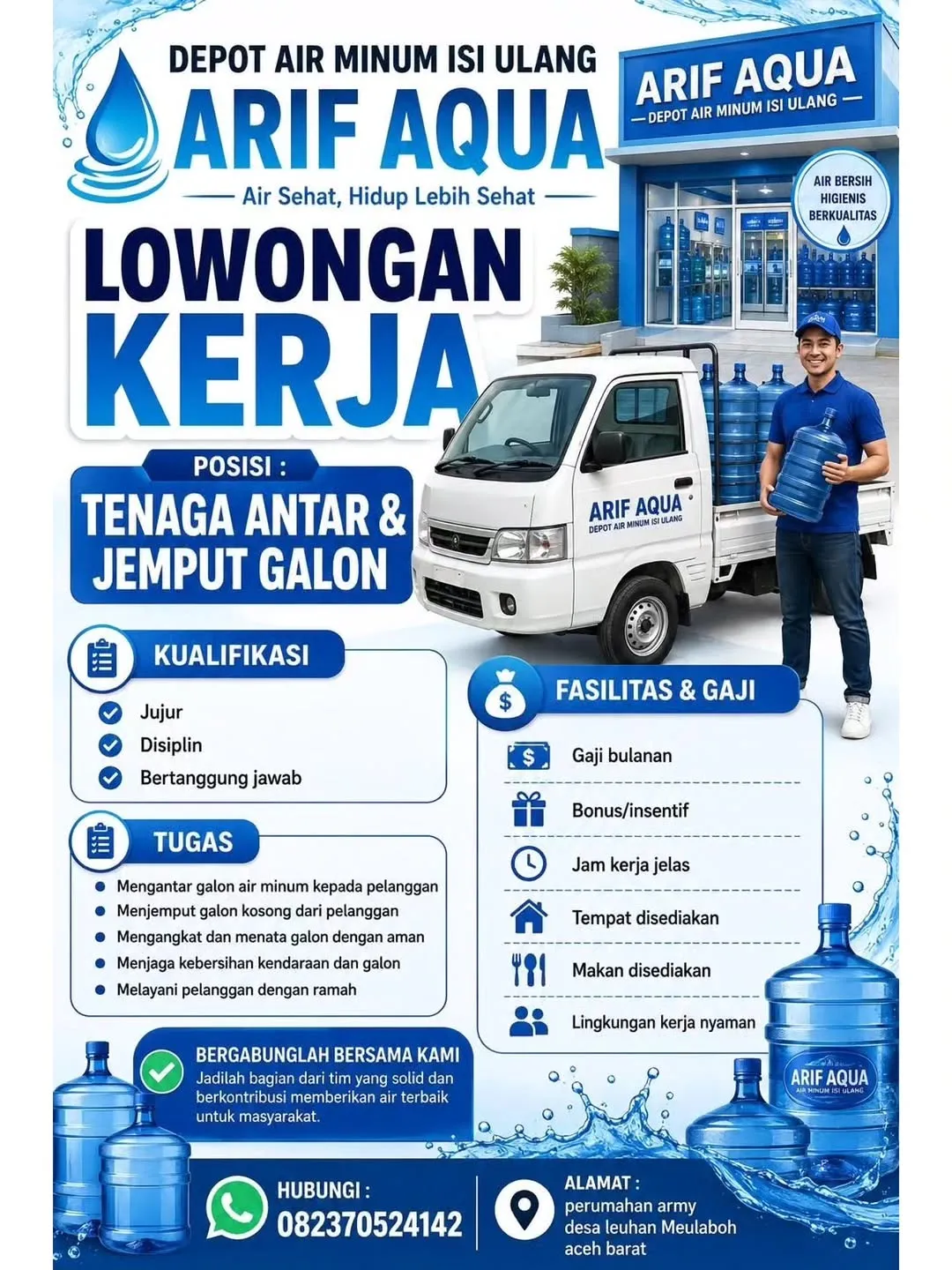 Logo Depot Air Minum Isi Ulang ARIF AQUA