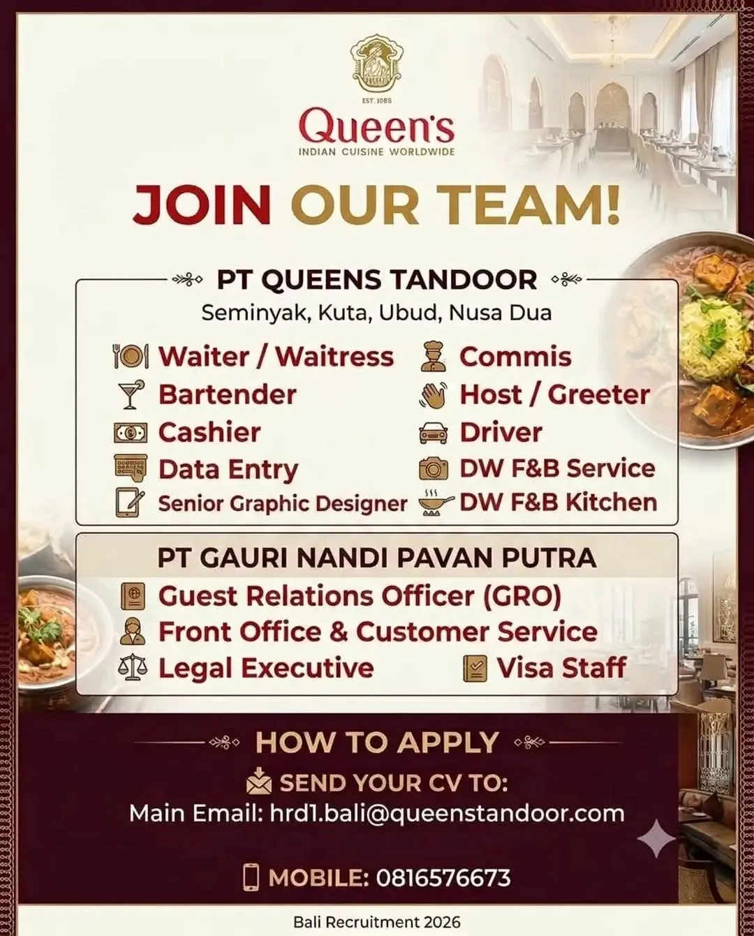 Logo PT QUEENS TANDOOR, PT GAURI NANDI PAVAN PUTRA