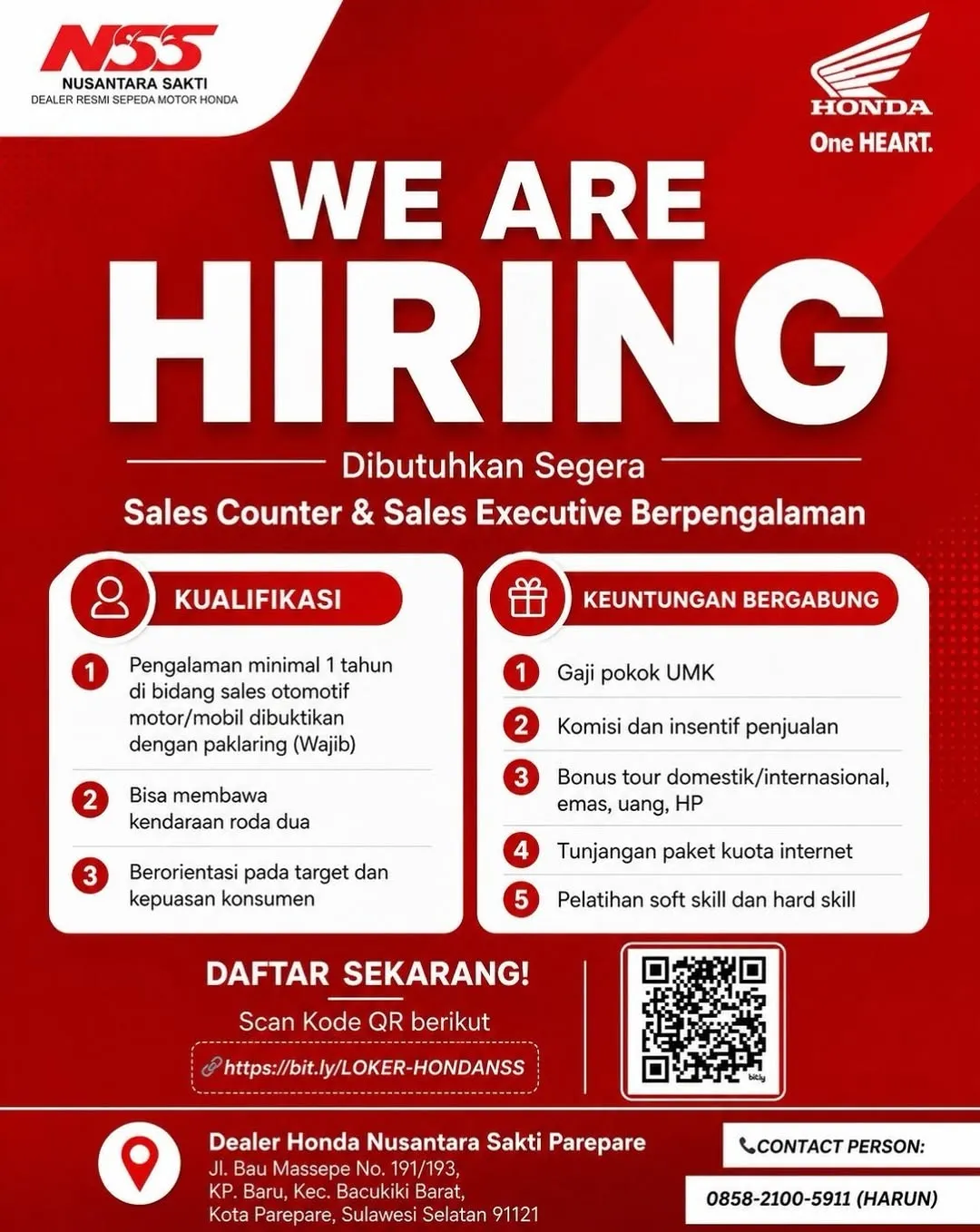 Logo Honda Nusantara Sakti Parepare