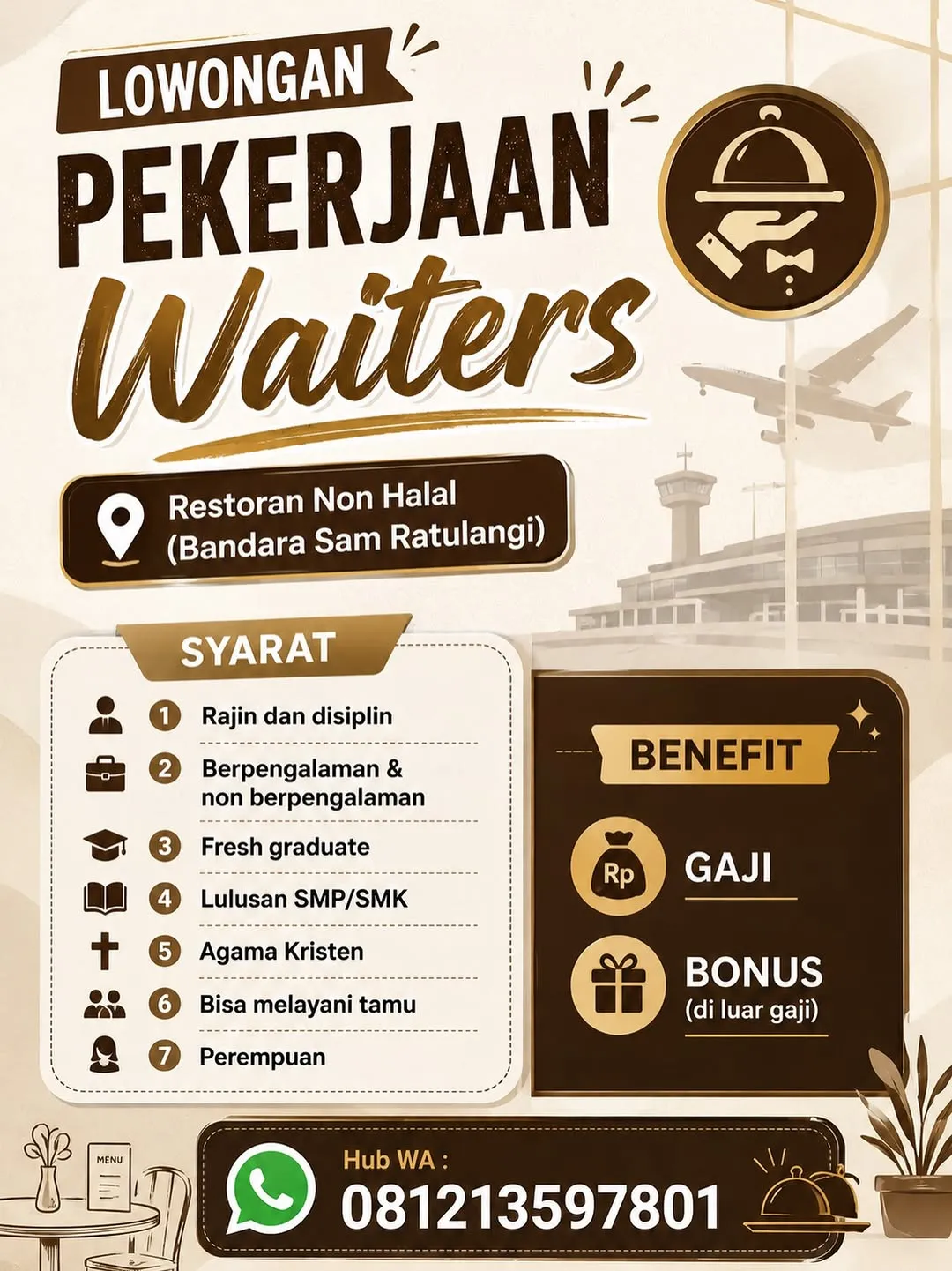 Logo Restoran Non Halal (Bandara Sam Ratulangi)