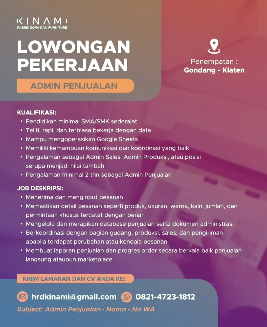 Logo KINAMI PABRIK SOFA DAN FURNITURE