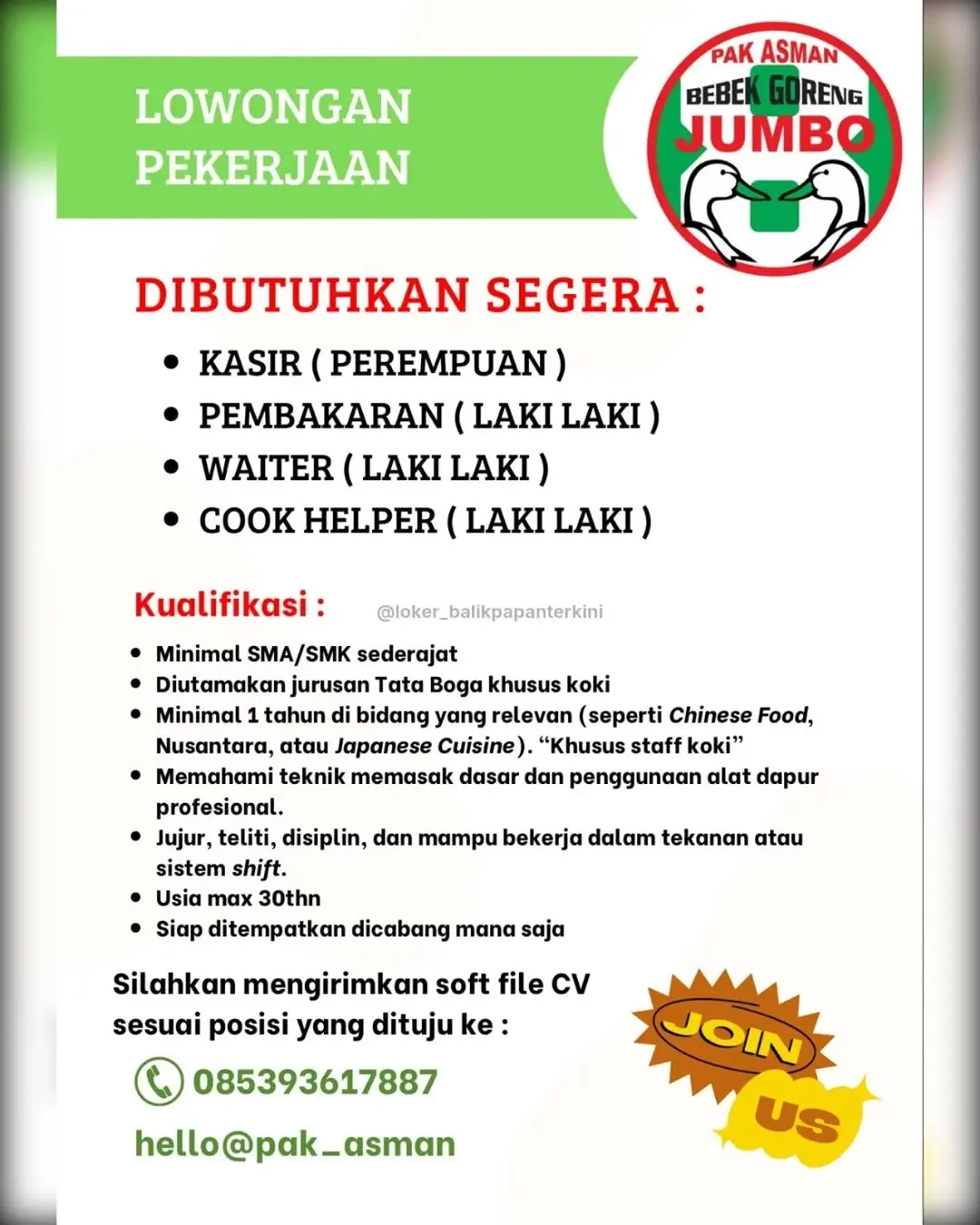 Logo Pak Asman Bebek Goreng Jumbo