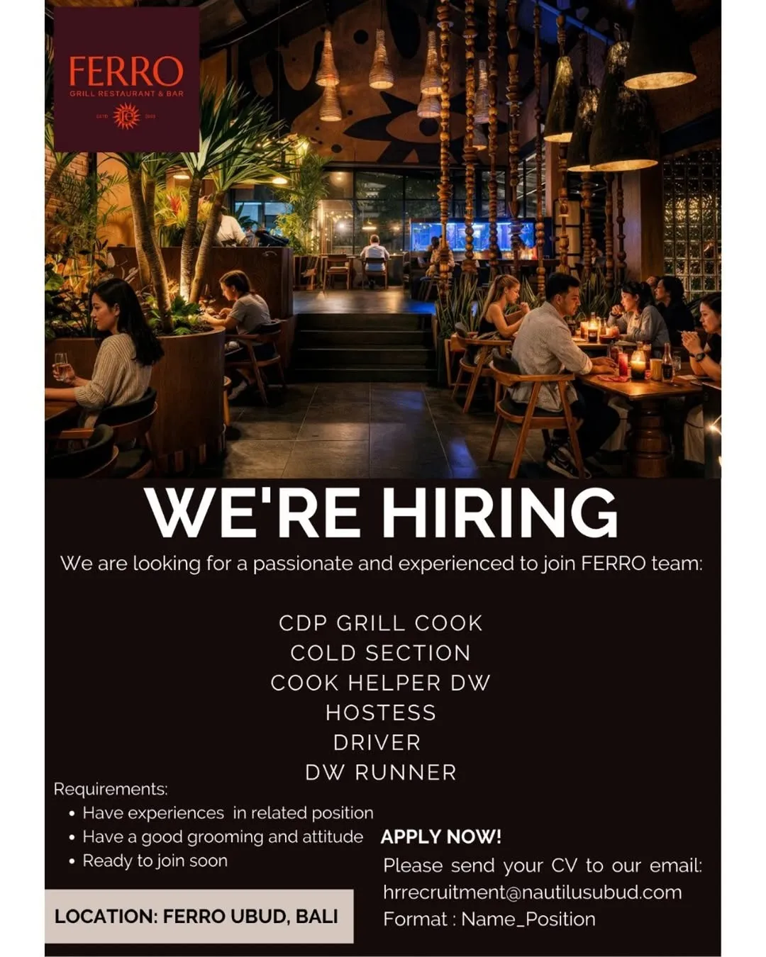 Logo FERRO Grill Restaurant & Bar