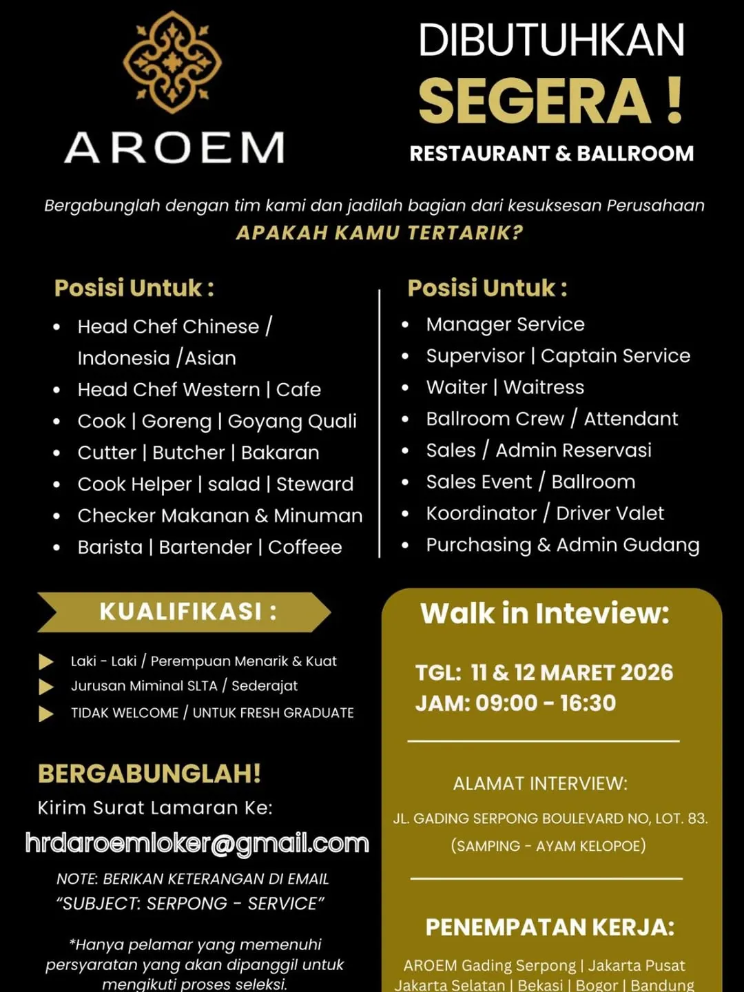 Logo AROEM Restaurant & Ballroom