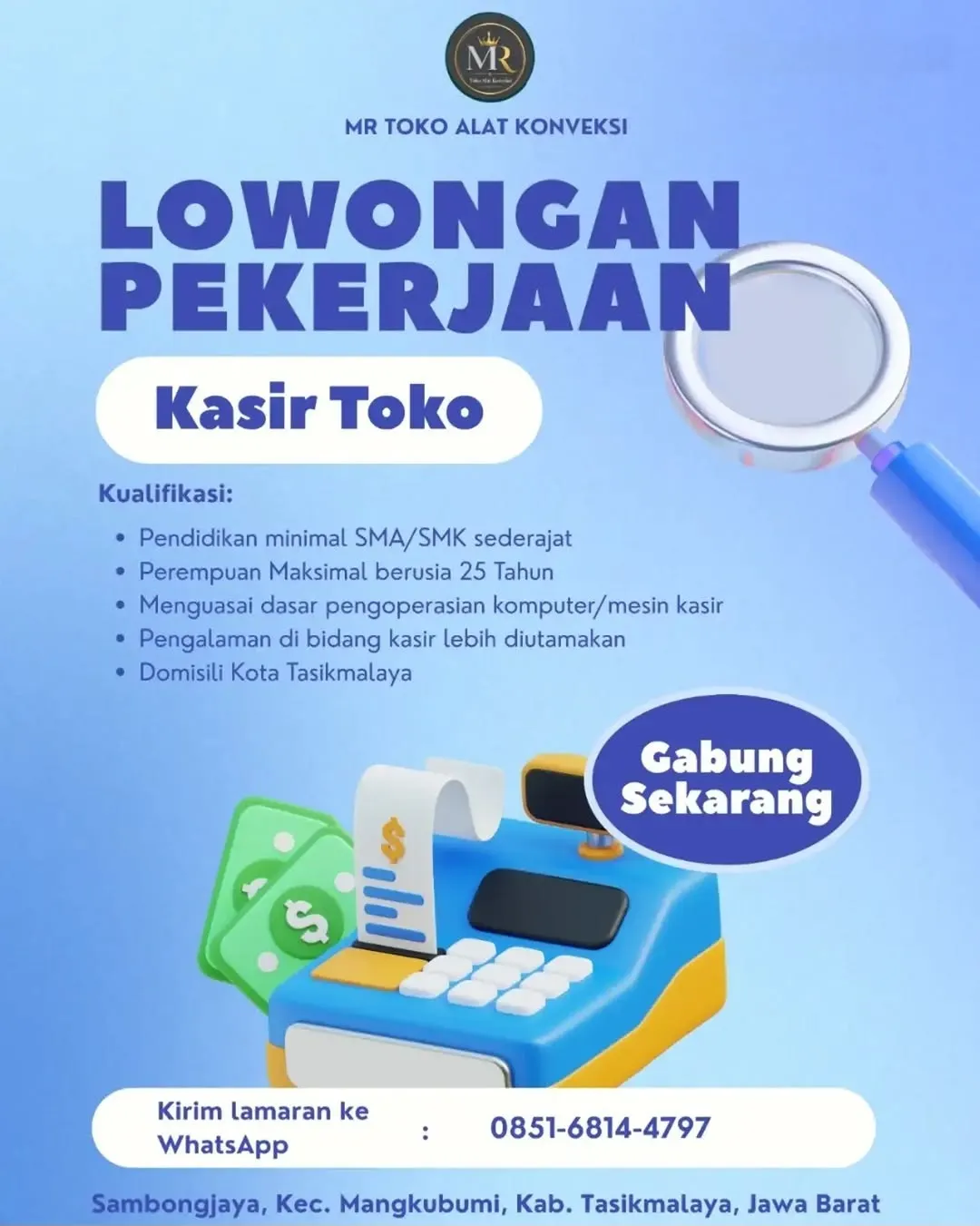 Logo MR Toko Alat Konveksi