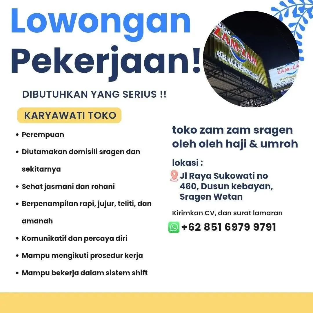 Logo toko zam zam sragen oleh oleh haji & umroh
