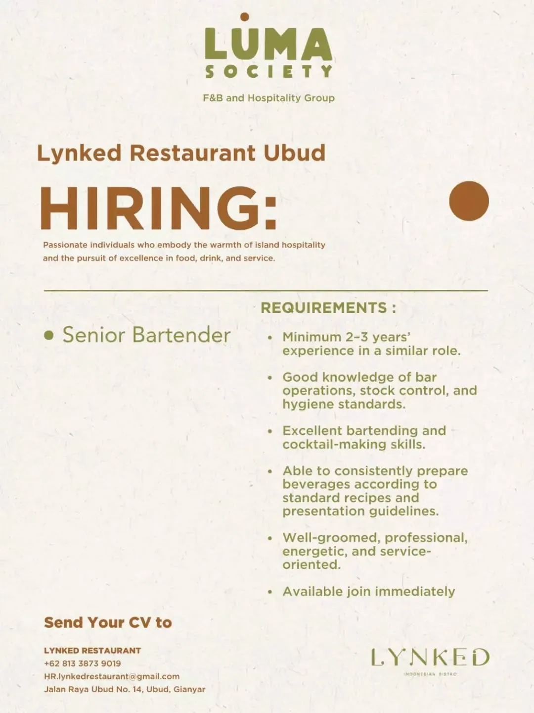 Logo Lynked Restaurant Ubud