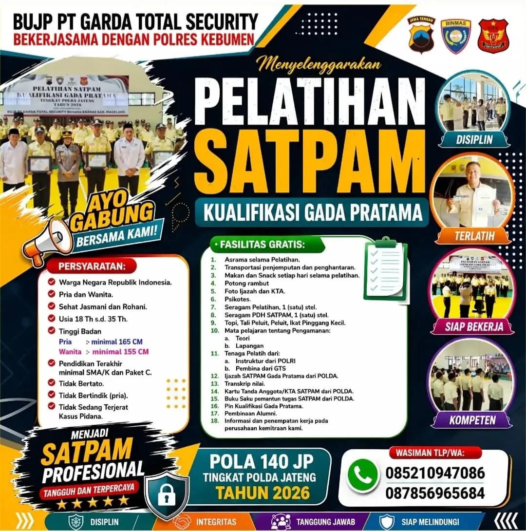 Logo BUJP PT GARDA TOTAL SECURITY / POLDA JATENG