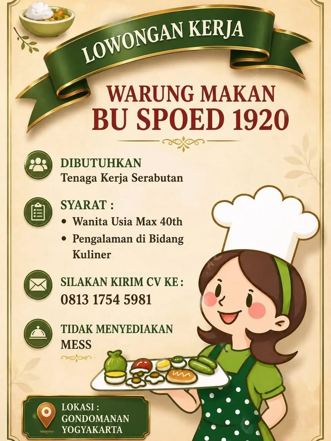 Logo Warung Makan Bu Spoed 1920