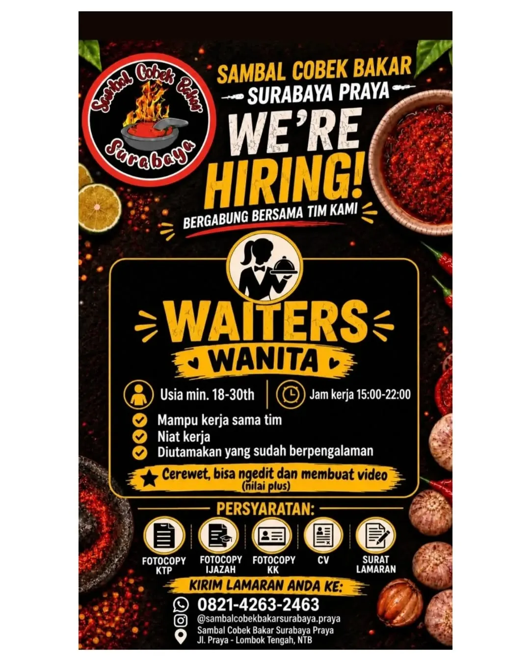 Logo Sambal Cobek Bakar Surabaya Praya