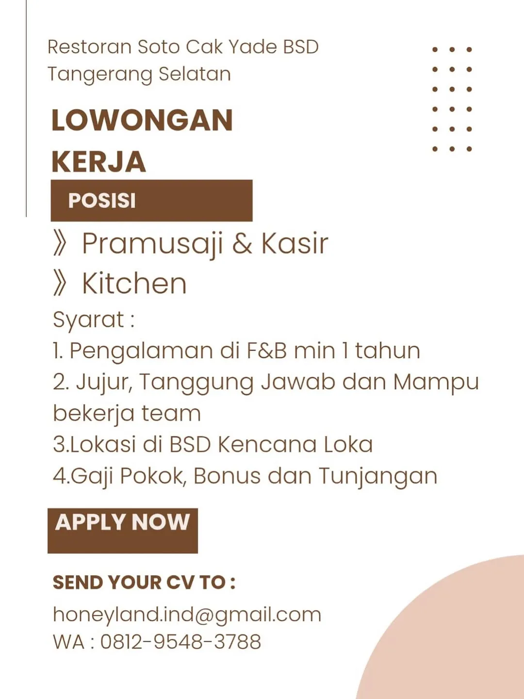 Logo Restoran Soto Cak Yade BSD