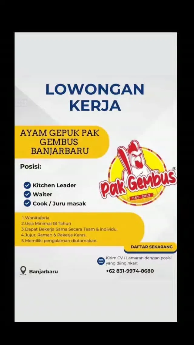Logo Ayam Gepuk Pak Gembus Banjarbaru