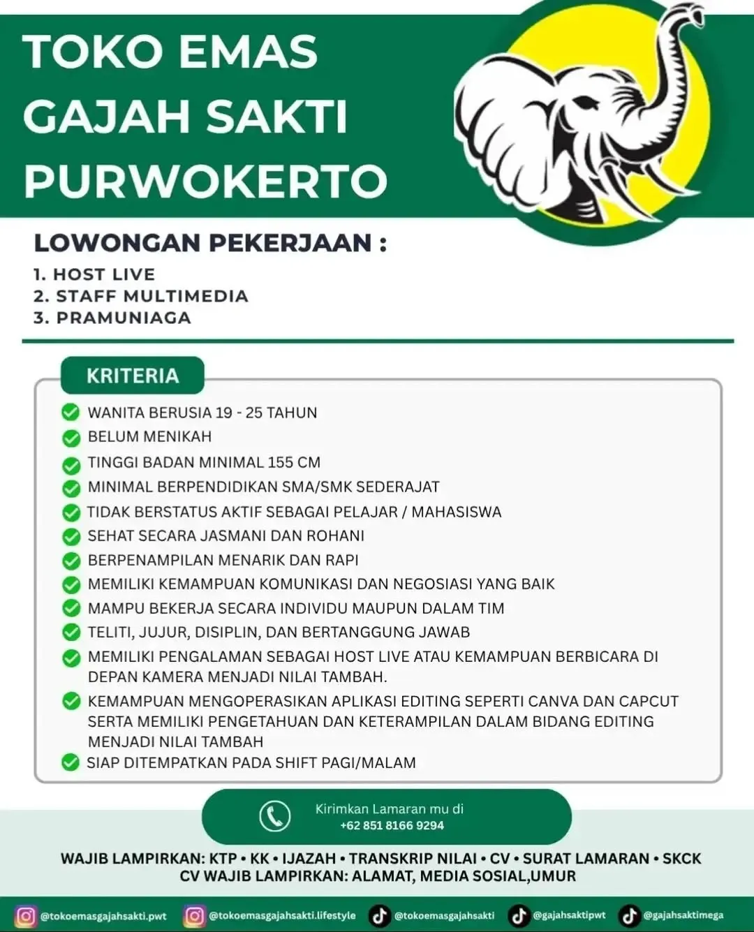 Logo Toko Emas Gajah Sakti Purwokerto