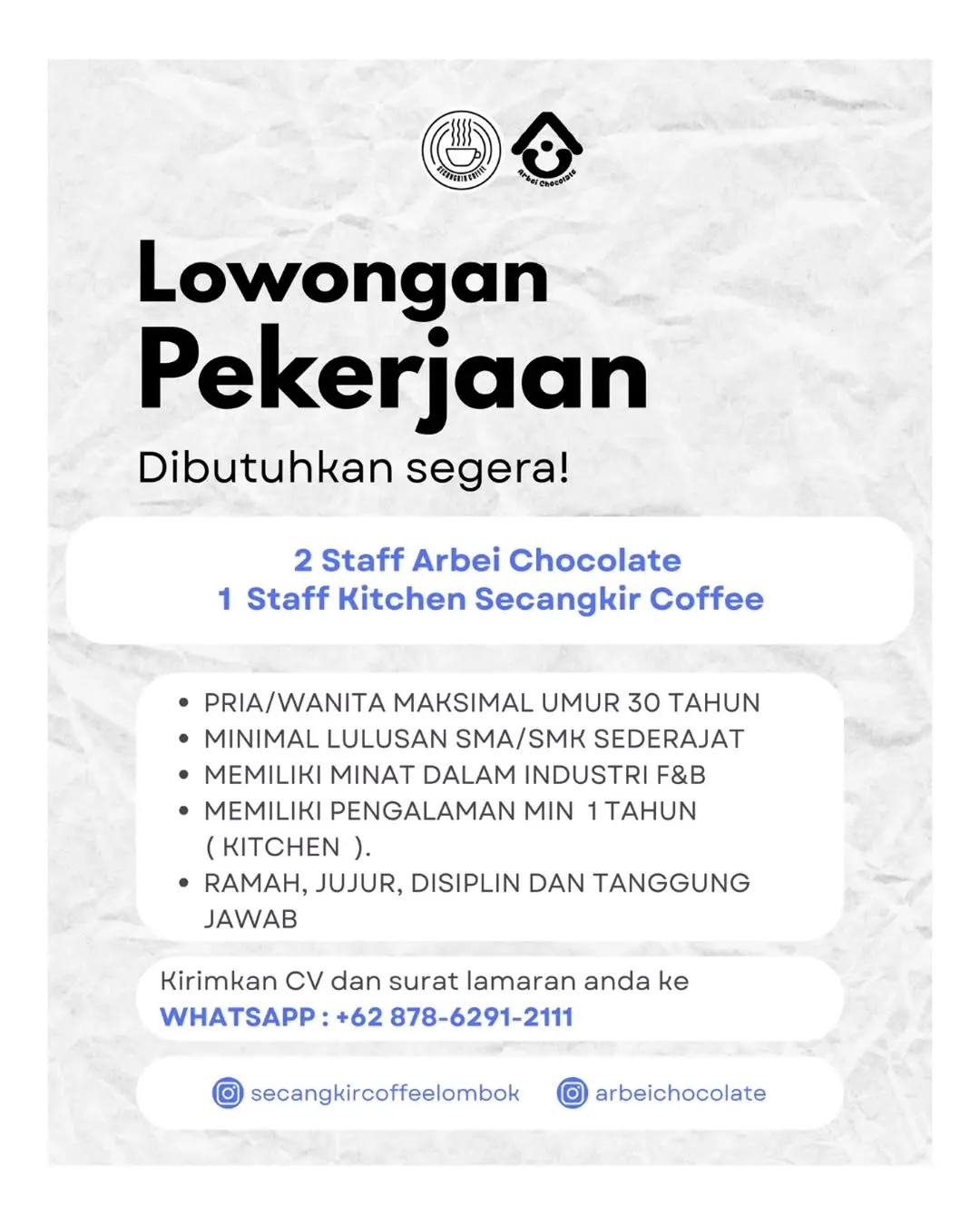 Logo Arbei Chocolate & Secangkir Coffee