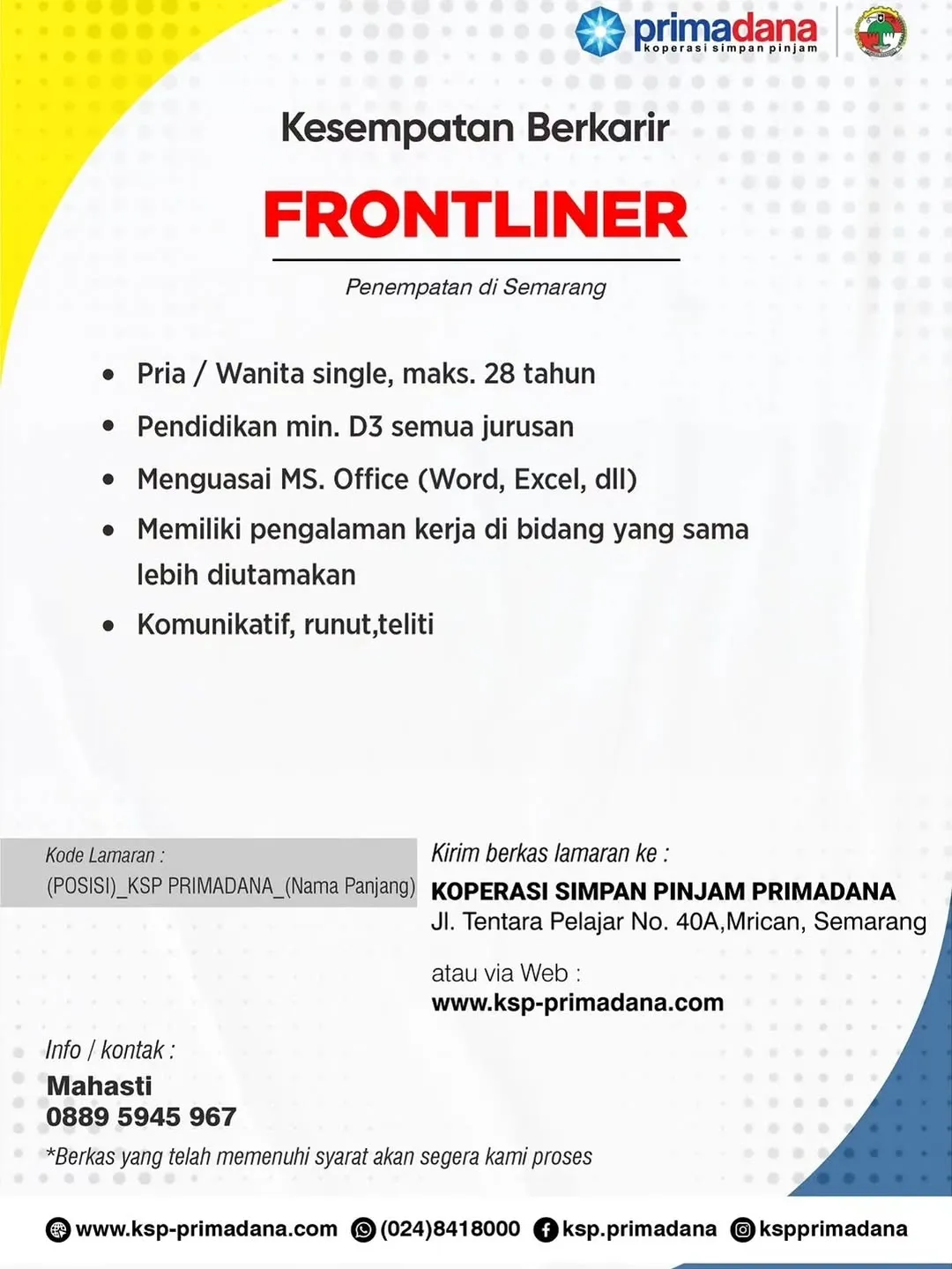 Logo Koperasi Simpan Pinjam Primadana