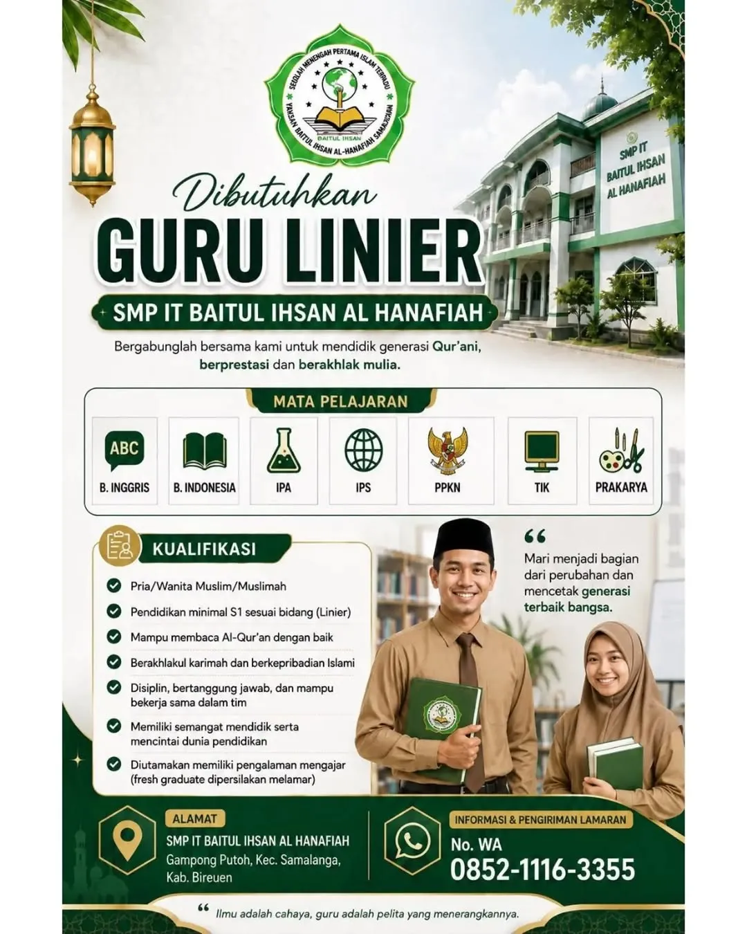 Logo SMP IT Baitul Ihsan Al Hanafiah
