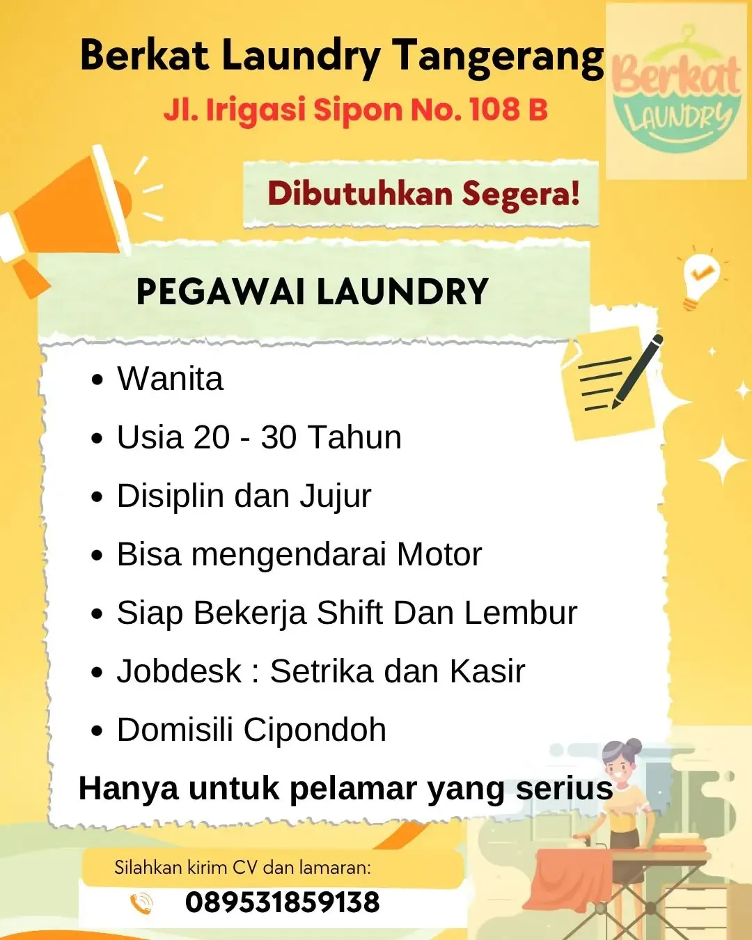 Logo Berkat Laundry Tangerang