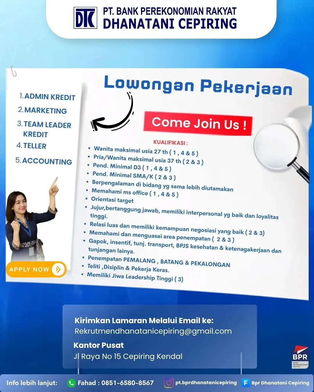 Logo PT. BANK PEREKONOMIAN RAKYAT DHANATANI CEPIRING
