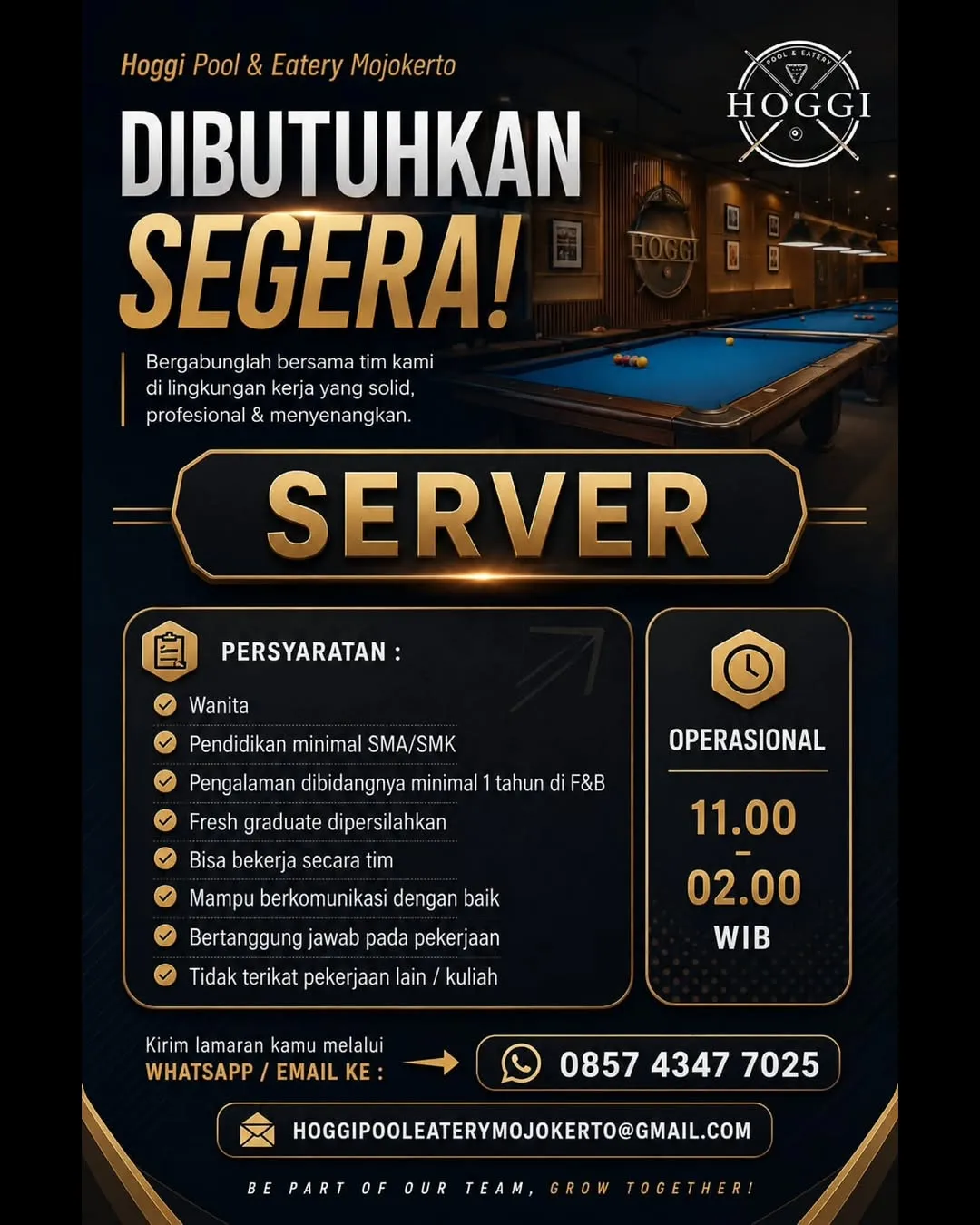 Logo Hoggi Pool & Eatery Mojokerto