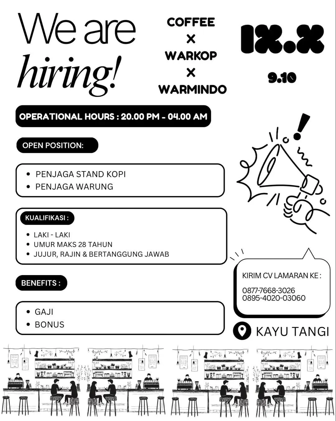 Logo Coffee x Warkop x Warmindo 9.10