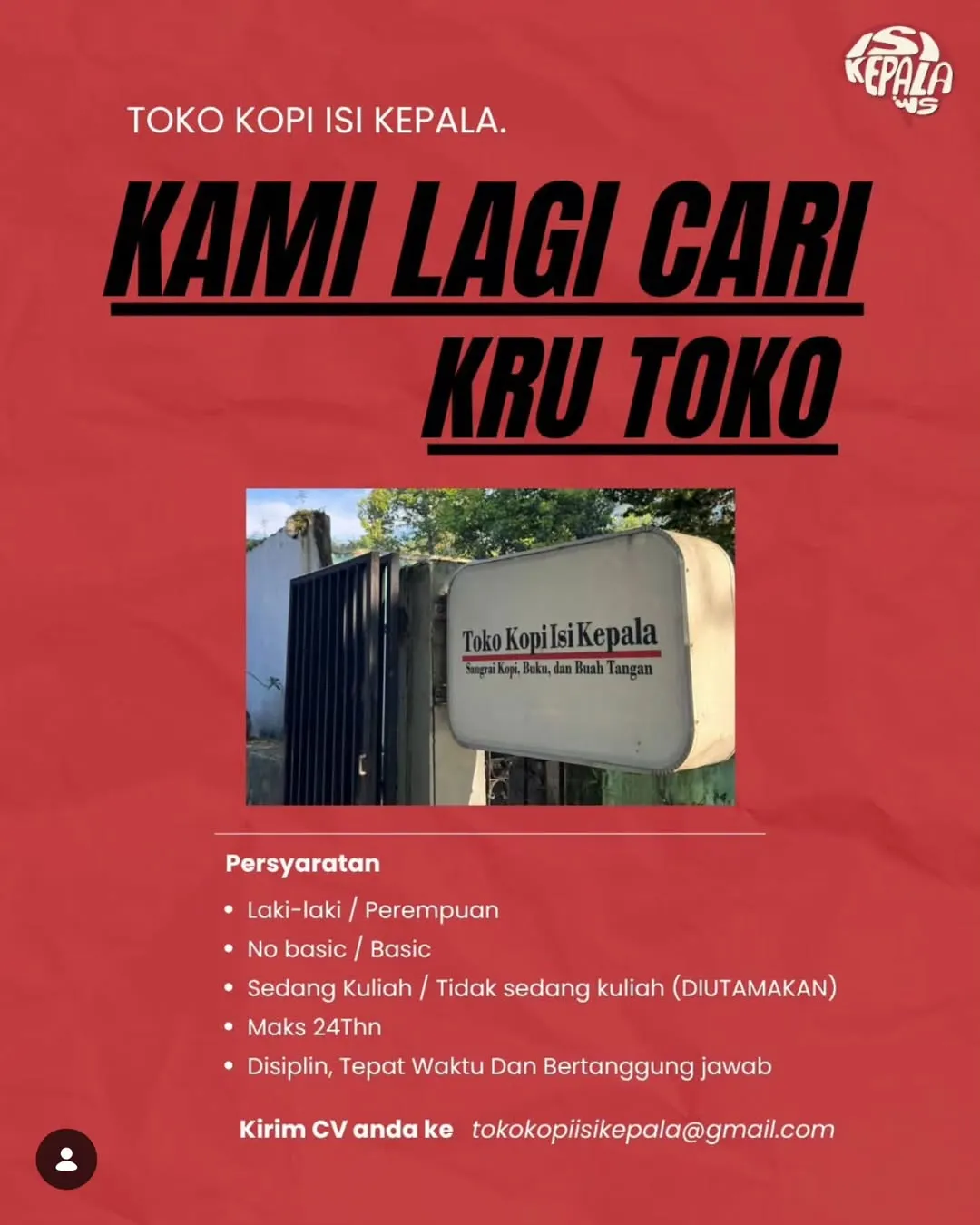 Logo Toko Kopi Isi Kepala