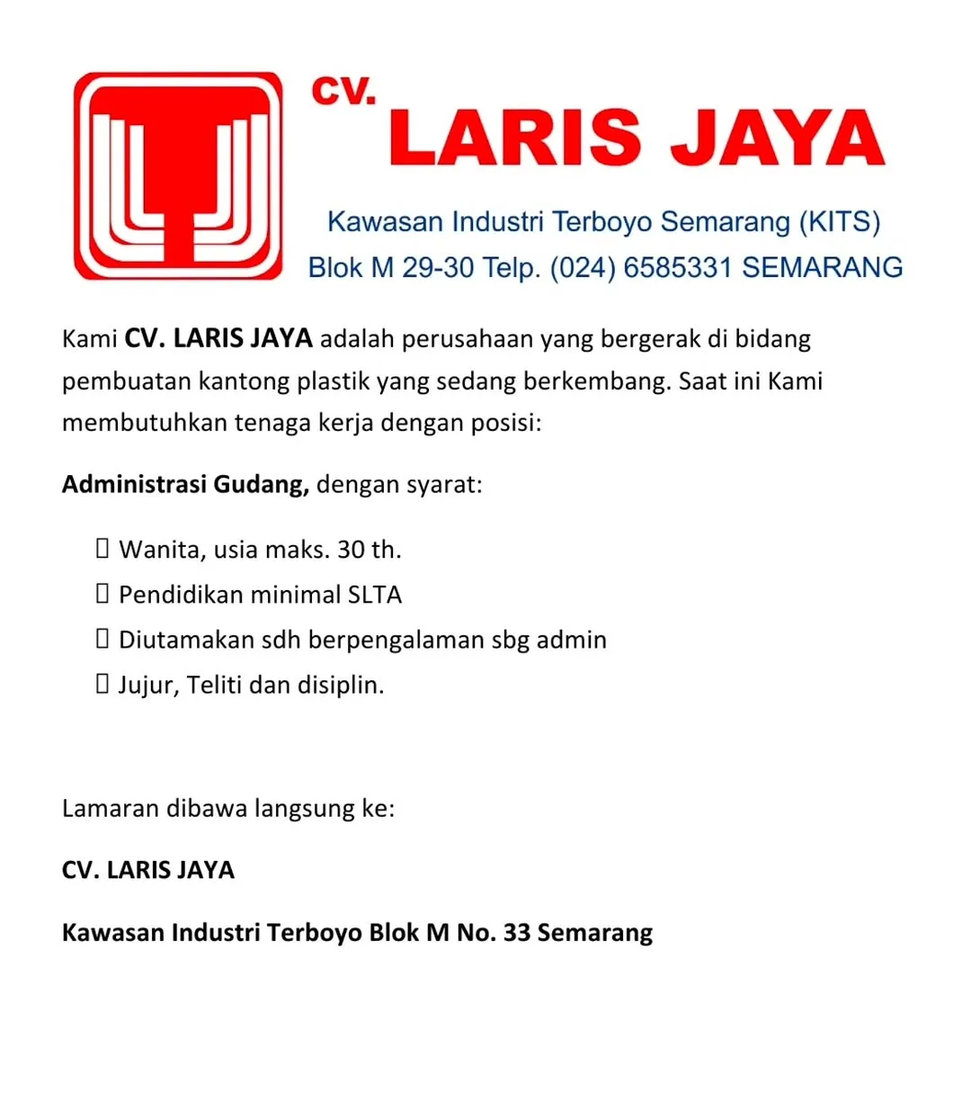 Logo CV. LARIS JAYA