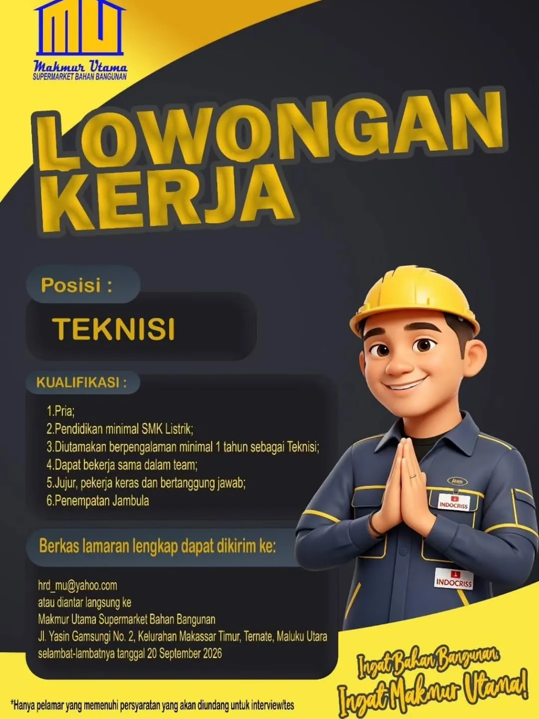 Logo Makmur Utama Supermarket Bahan Bangunan
