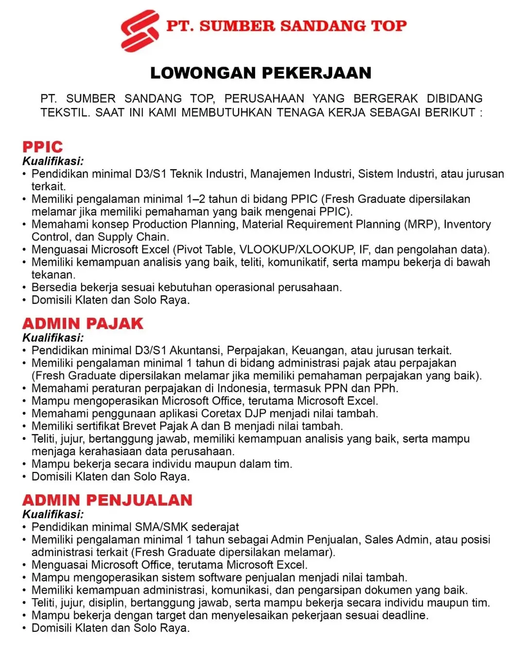 Logo PT. SUMBER SANDANG TOP
