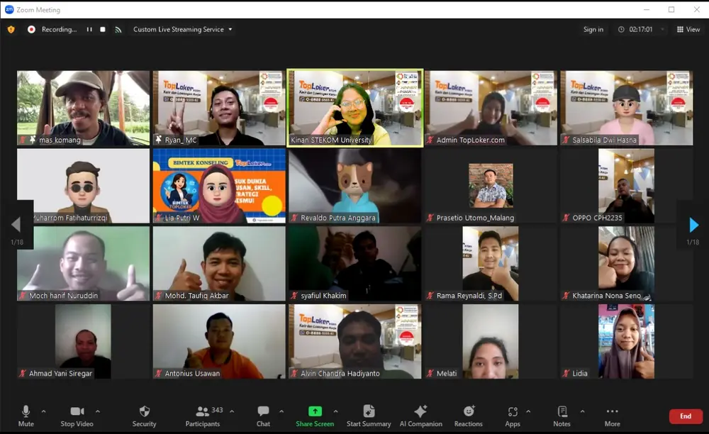 Virtual Job Fair: sesi rekrutmen online via Zoom